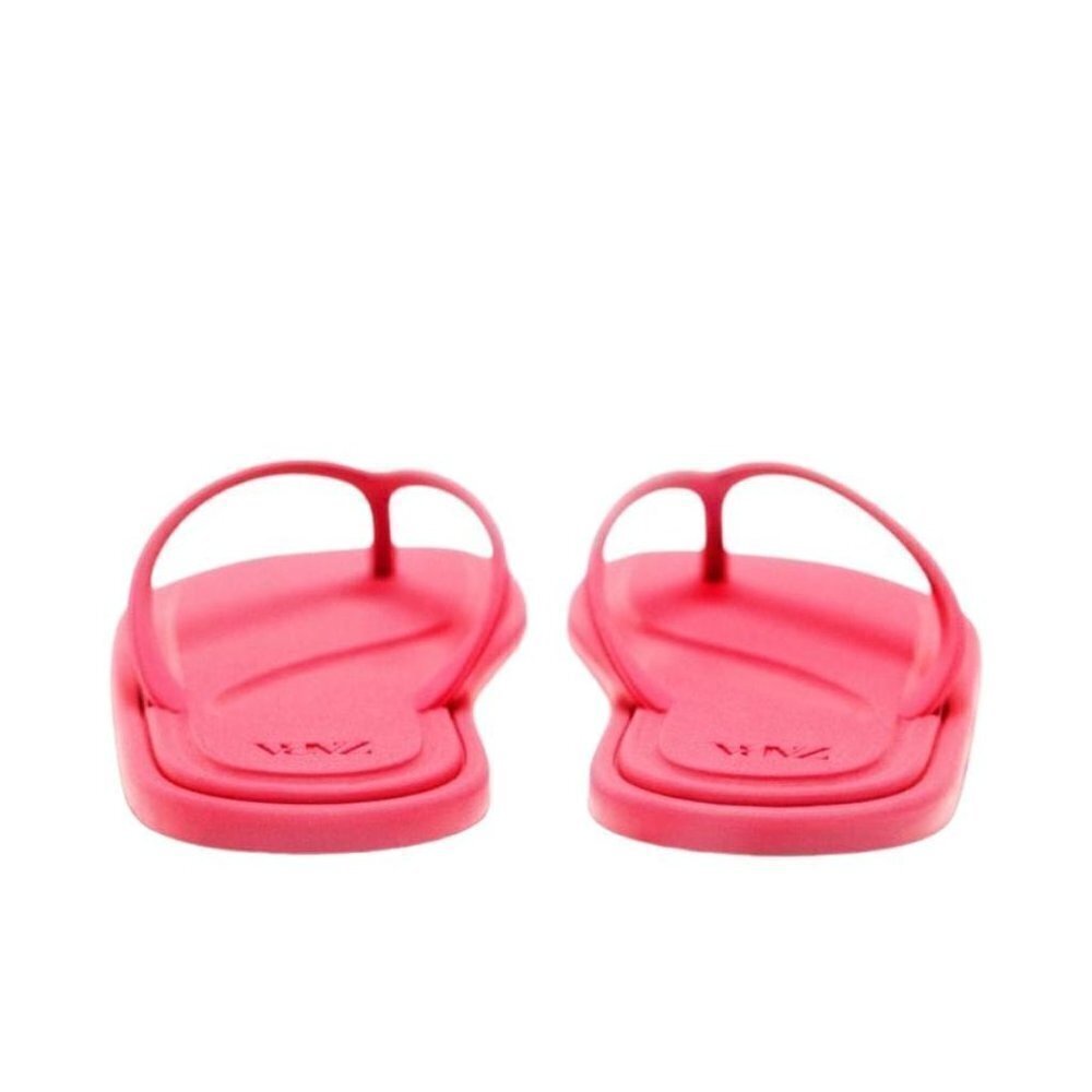 ZARA FLAT RUBBERISED SANDALS Pink SIZE 6.5 | 3670/110 S1 - Picture 2 of 7